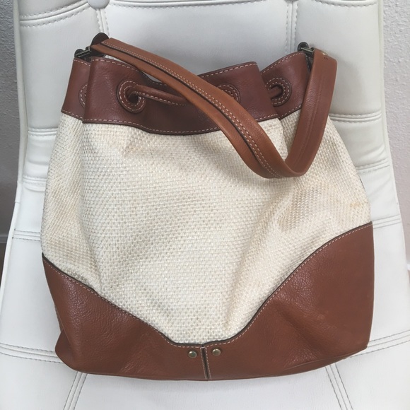NEW Cole Haan Tweed & Leather Drawstring Handbag - Picture 6 of 8